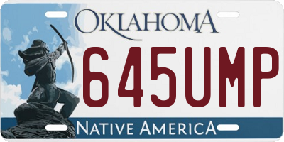 OK license plate 645UMP