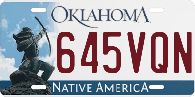 OK license plate 645VQN