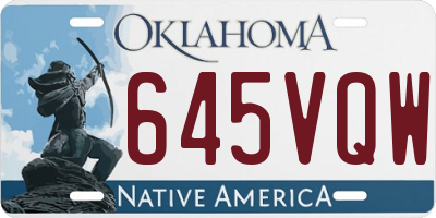 OK license plate 645VQW
