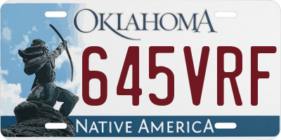 OK license plate 645VRF
