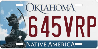 OK license plate 645VRP