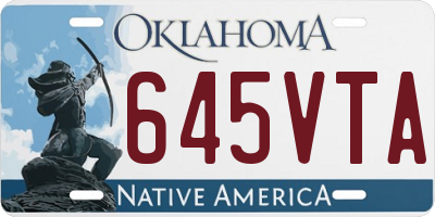 OK license plate 645VTA