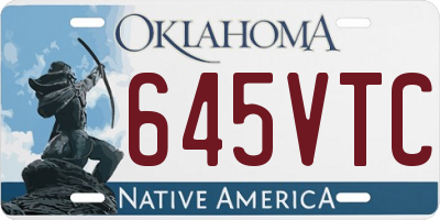 OK license plate 645VTC