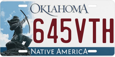 OK license plate 645VTH