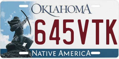 OK license plate 645VTK