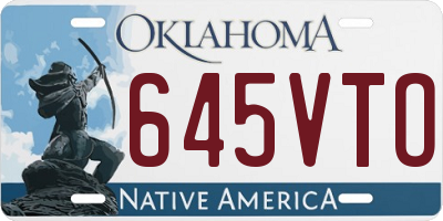 OK license plate 645VTO