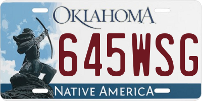 OK license plate 645WSG
