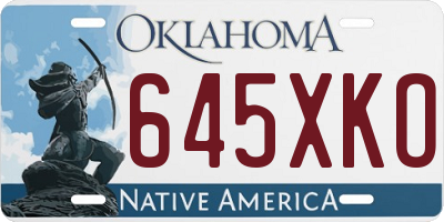OK license plate 645XKO
