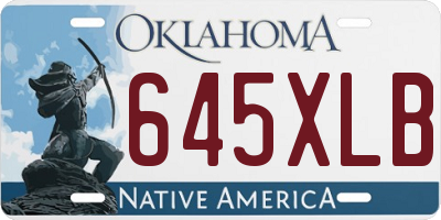 OK license plate 645XLB