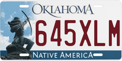 OK license plate 645XLM