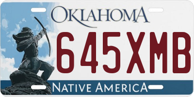 OK license plate 645XMB