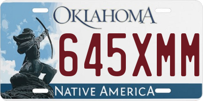 OK license plate 645XMM