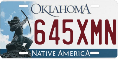 OK license plate 645XMN