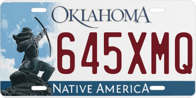 OK license plate 645XMQ
