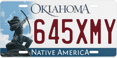 OK license plate 645XMY