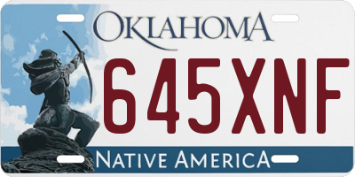OK license plate 645XNF