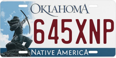 OK license plate 645XNP