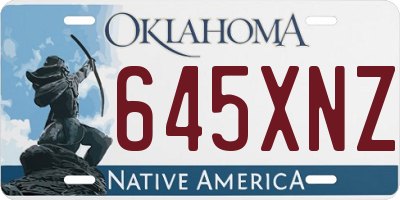 OK license plate 645XNZ