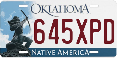 OK license plate 645XPD