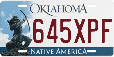 OK license plate 645XPF