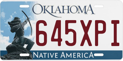 OK license plate 645XPI