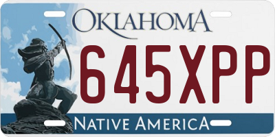 OK license plate 645XPP