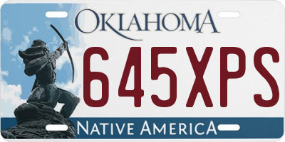 OK license plate 645XPS