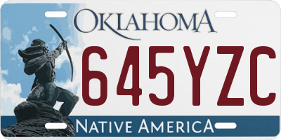 OK license plate 645YZC