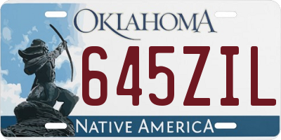 OK license plate 645ZIL