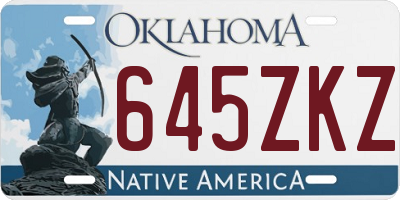 OK license plate 645ZKZ