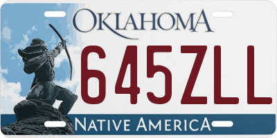 OK license plate 645ZLL