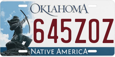 OK license plate 645ZOZ