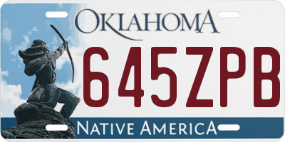 OK license plate 645ZPB