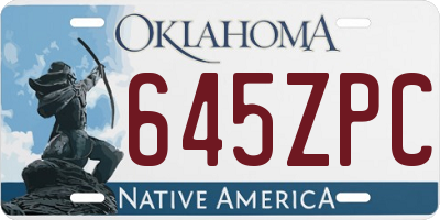 OK license plate 645ZPC