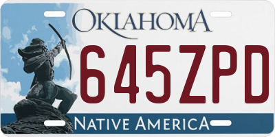 OK license plate 645ZPD