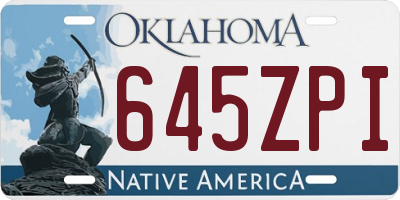 OK license plate 645ZPI