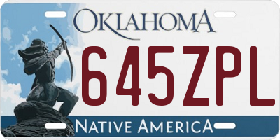 OK license plate 645ZPL