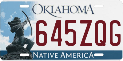 OK license plate 645ZQG