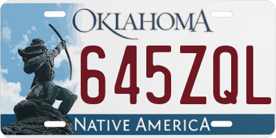 OK license plate 645ZQL