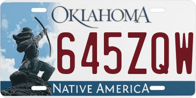 OK license plate 645ZQW