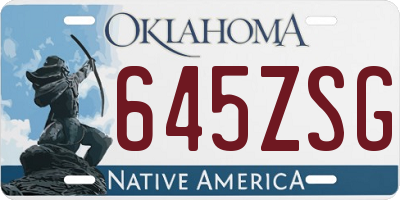 OK license plate 645ZSG