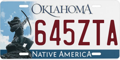 OK license plate 645ZTA