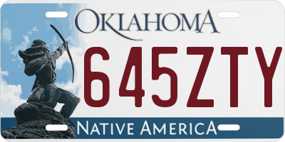 OK license plate 645ZTY