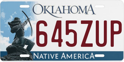 OK license plate 645ZUP