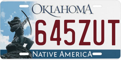 OK license plate 645ZUT