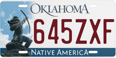 OK license plate 645ZXF