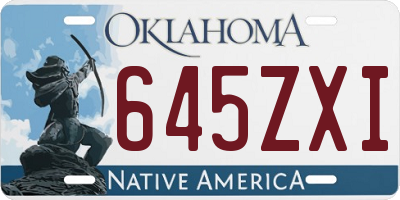 OK license plate 645ZXI