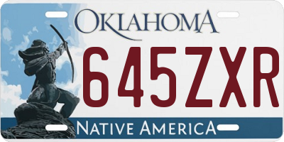 OK license plate 645ZXR