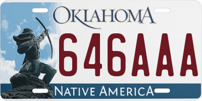 OK license plate 646AAA