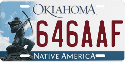 OK license plate 646AAF